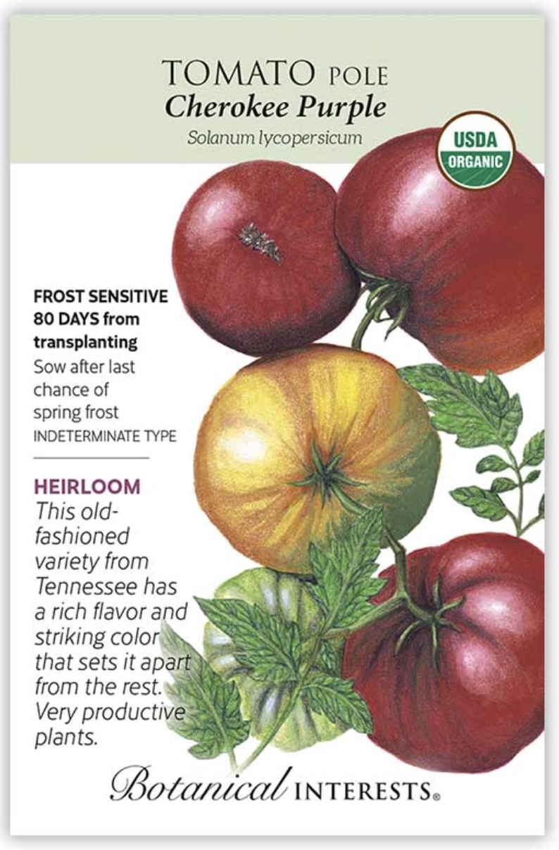 Organic Cherokee Purple Pole Tomato Seeds