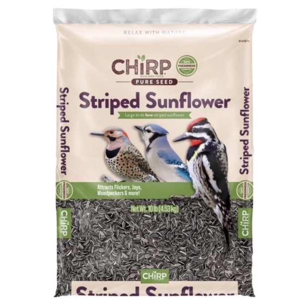 Chirp Pure Seed Striped Sunflower Seed Wild Bird Food 10 lb