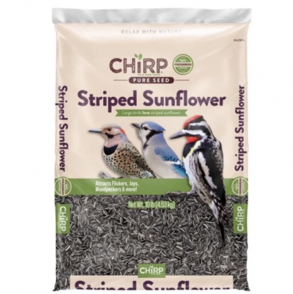 Chirp Pure Seed Striped Sunflower Seed Wild Bird Food 10 lb