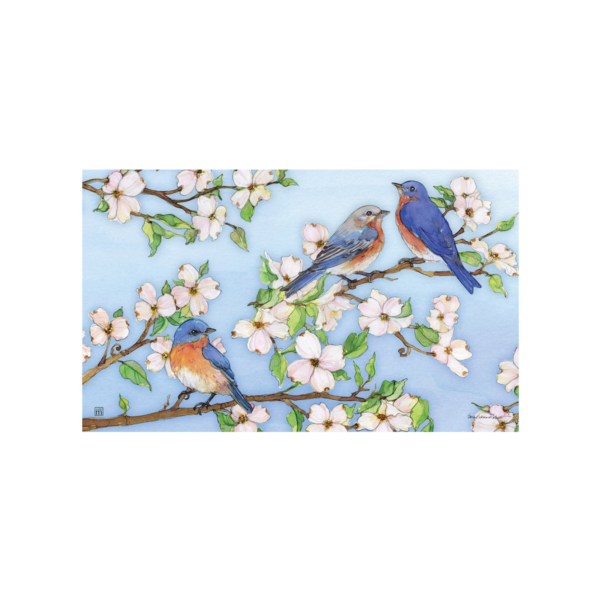Dogwoods & Bluebirds Doormat