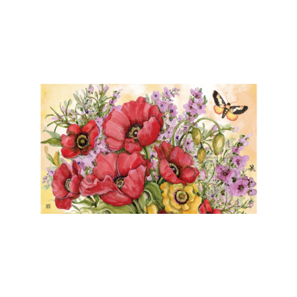 Red & Gold Poppies Doormat