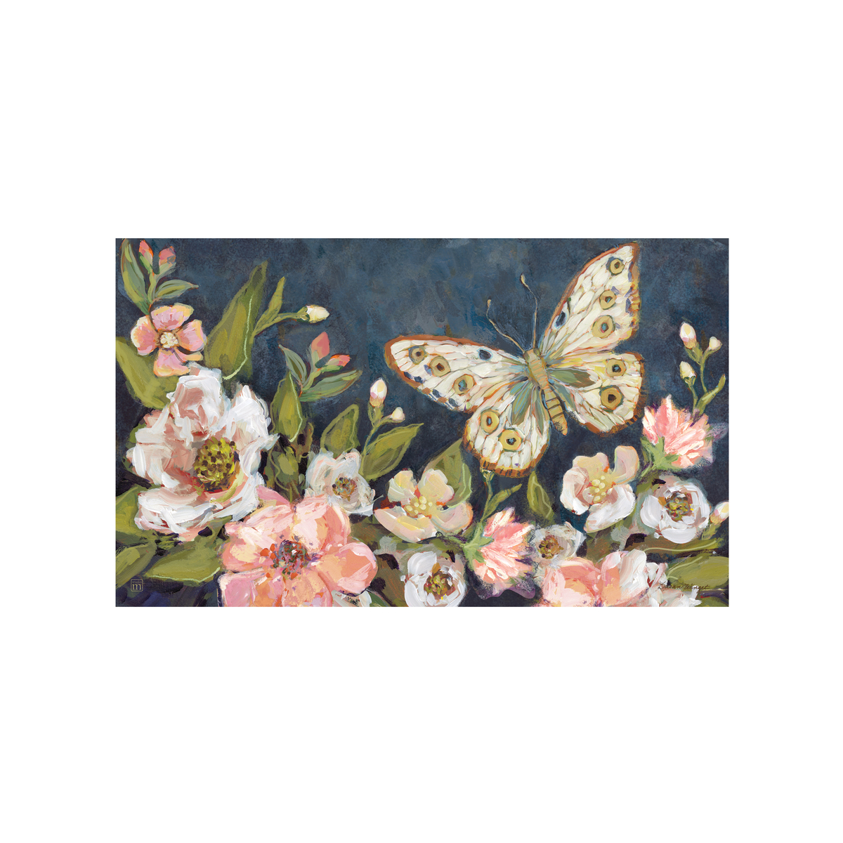 Pink Florals Butterfly Doormat