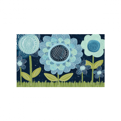 Blue Flowers Doormat