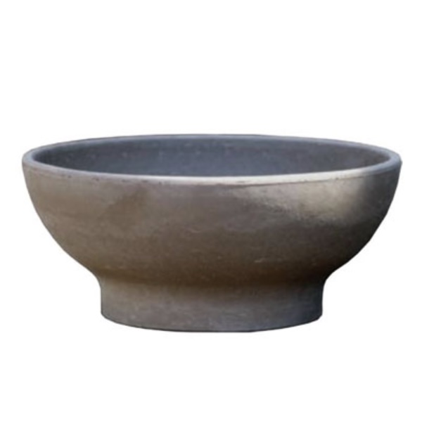 Dark Umbra Low Bowl Clay Pot 10"