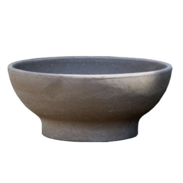 Dark Umbra Low Bowl Clay Pot 12"