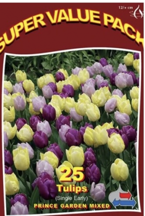 Prince Gardens Mixed Tulip Bulbs 25 Bulbs