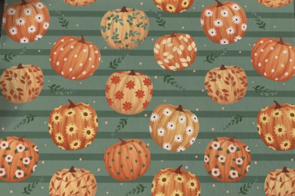 Harvest Blossoms Floral Pumpkins Coir Doormat