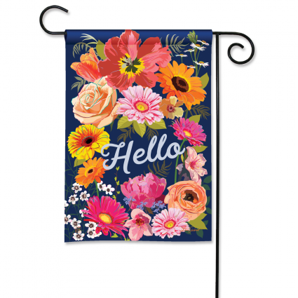 Floral Hello Mini Flag