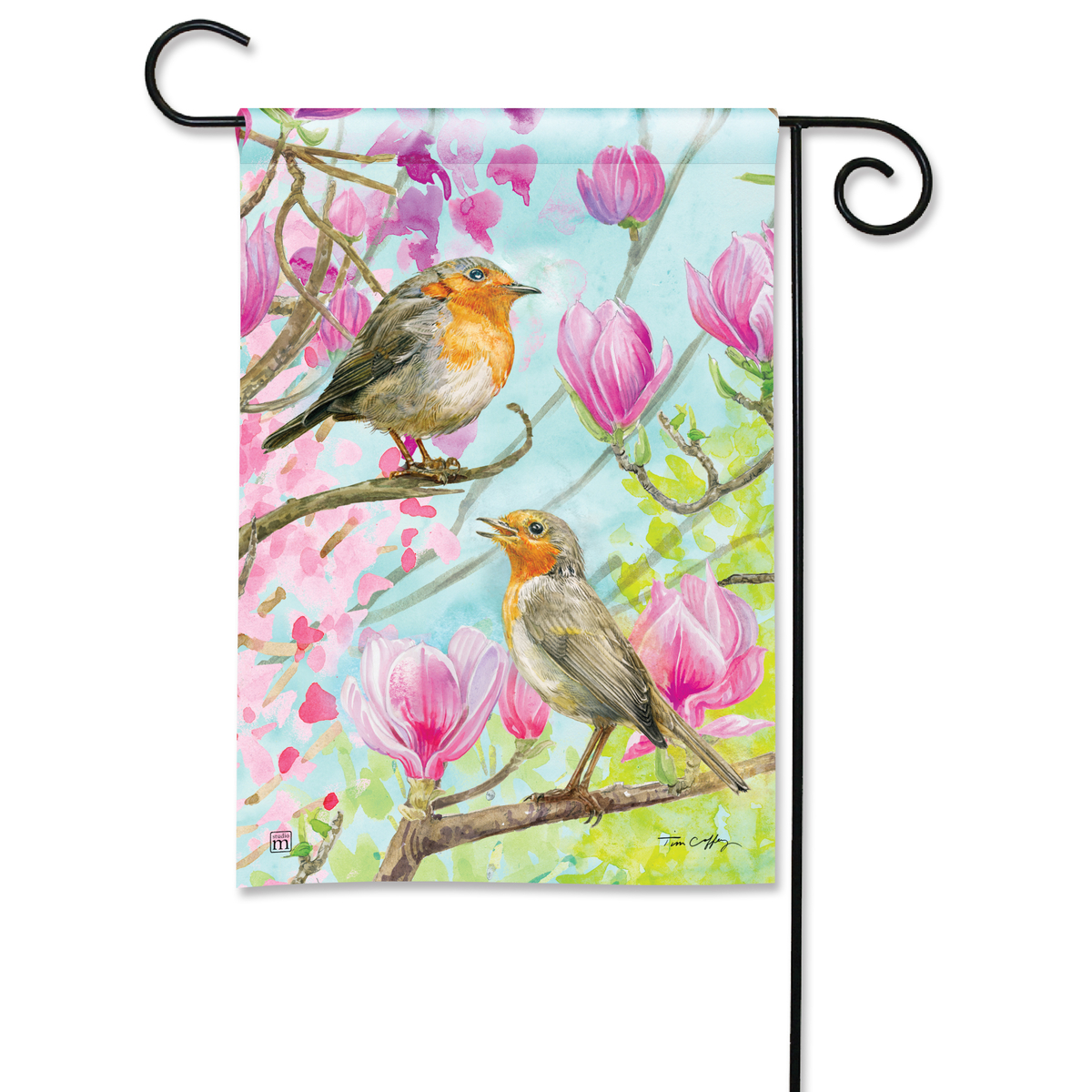 Springtime Robins Mini Flag