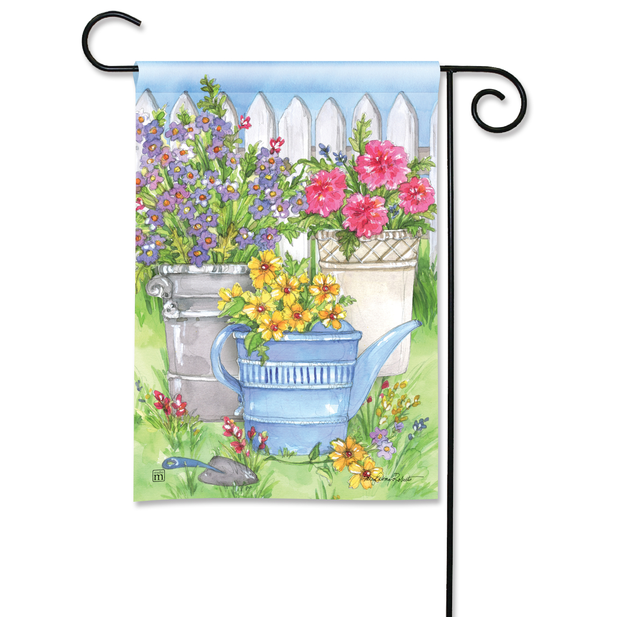 Potted Posies Mini Flag
