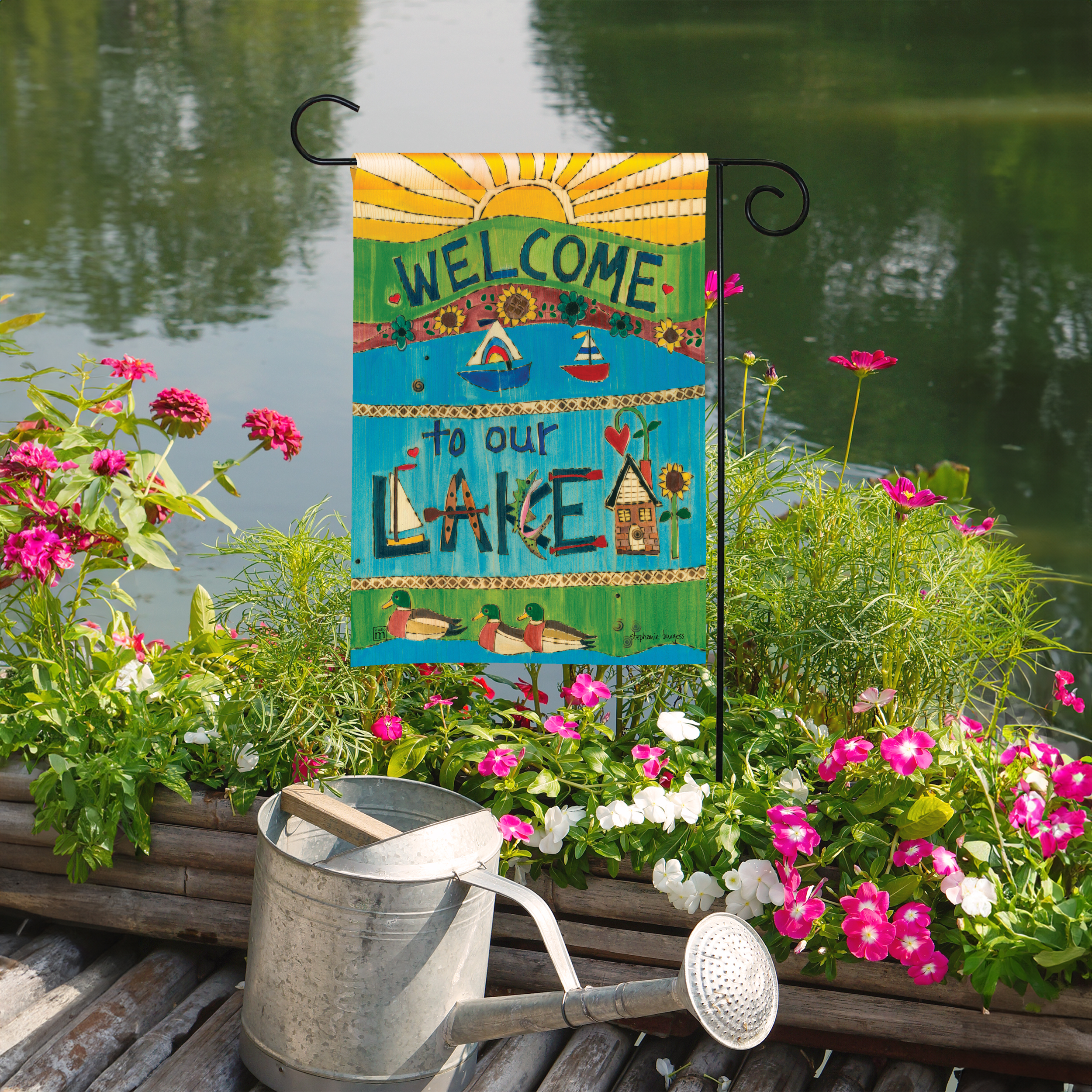 Live Love Lake Mini Flag