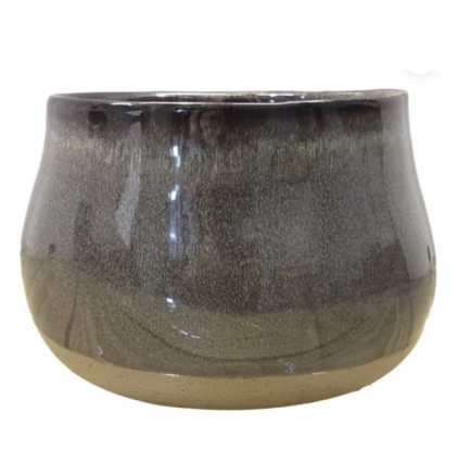 Misty Grey Dewdrop Pot 7"