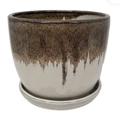 Dripped Chocolate Calista Pot 7"