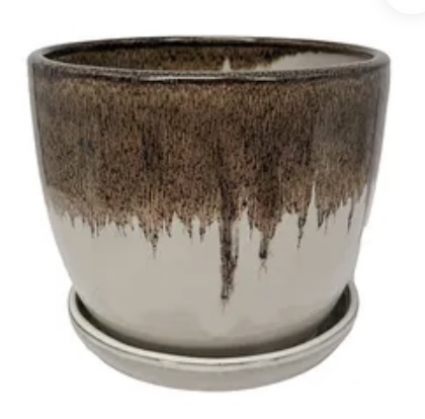 Dripped Chocolate Calista Pot 7"
