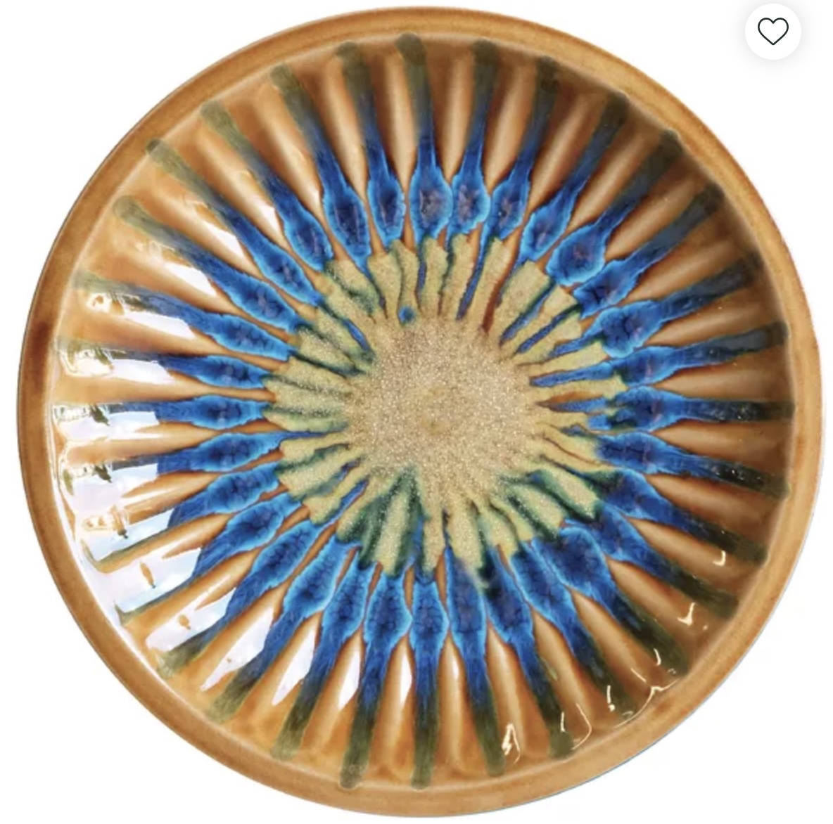 Lapis & Umber Starburst Birdbath