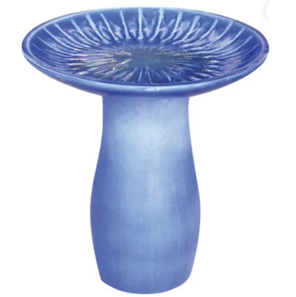 Clouded Cobalt Starburst Birdbath
