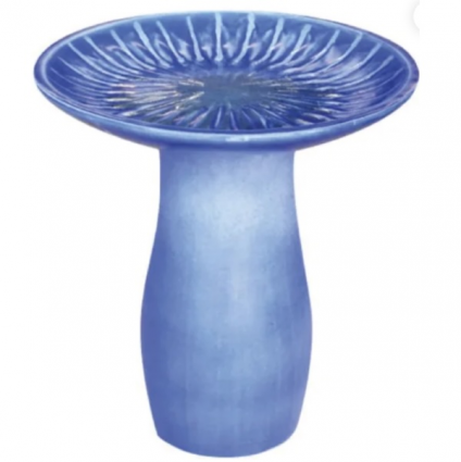 Clouded Cobalt Starburst Birdbath