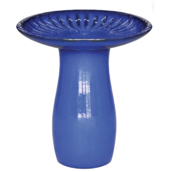 Blue Starburst Birdbath