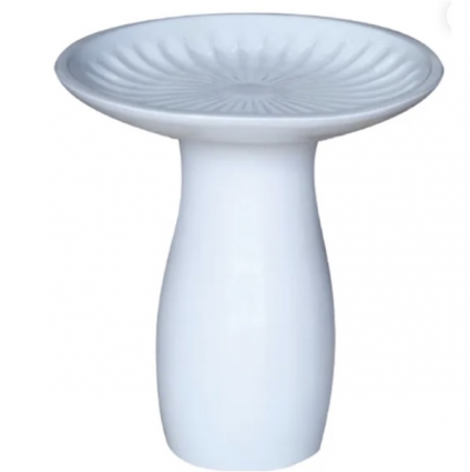 White Starburst Birdbath