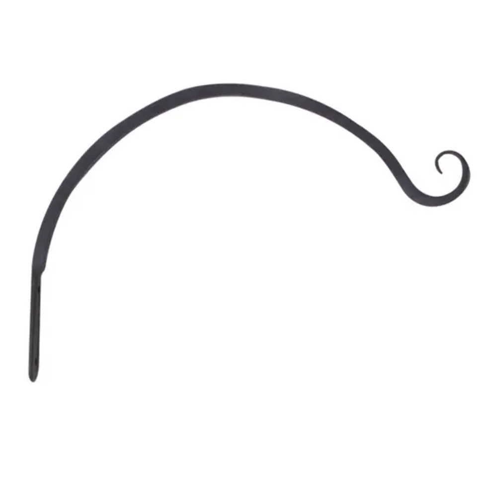 Black Curved Plant Hook 12"