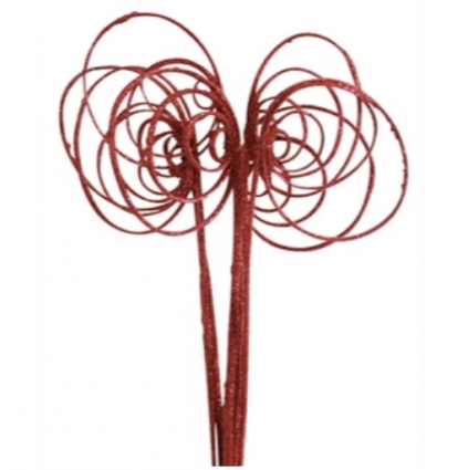 Red Glitter Cane Circles - 10 Stems