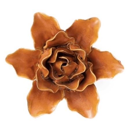 Rust Lily of France Ceramic Flower