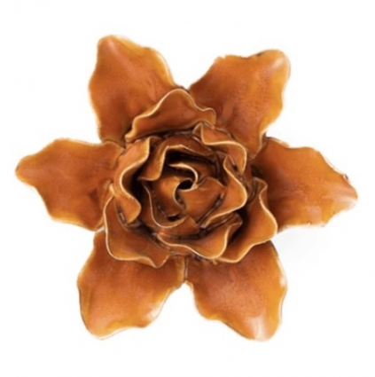 Rust Lily of France Ceramic Flower