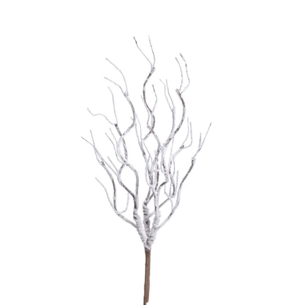 Snowy Twisted Branch Spray 24"