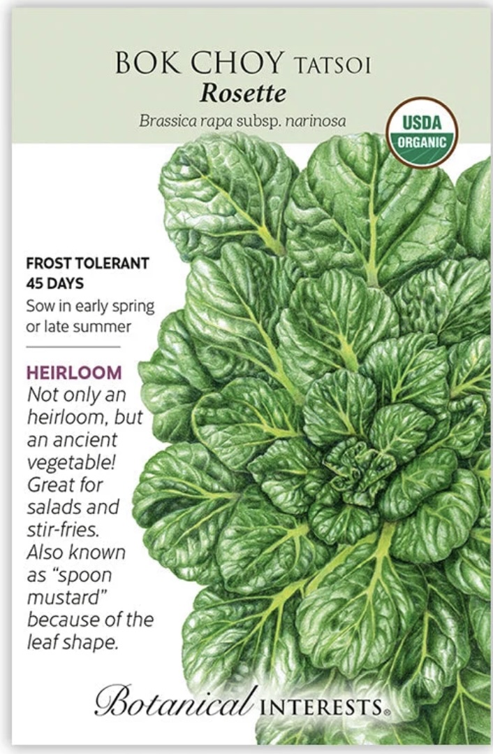Organic Rosette Tatsoi Bok Choy Seeds