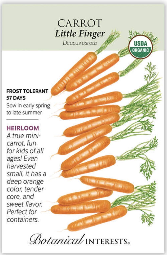 Organic Little Finger Carrot Seeds