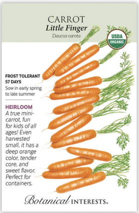 Organic Little Finger Carrot Seeds