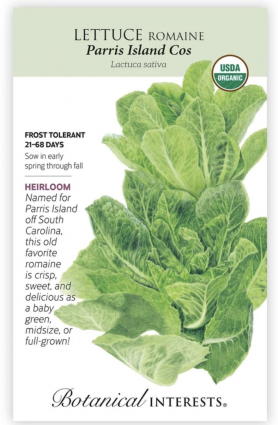 Organic Parris Island Cos Romaine Lettuce Seeds