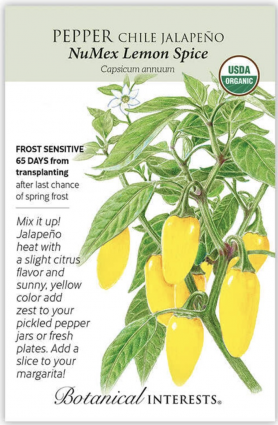 Organic NuMex Lemon Spice Jalape&ntilde;o Chile Pepper Seeds