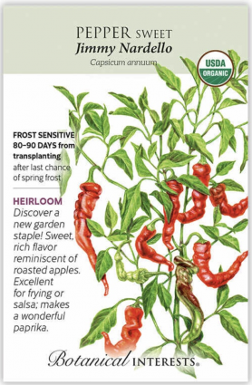 Organic Jimmy Nardello Sweet Pepper Seeds