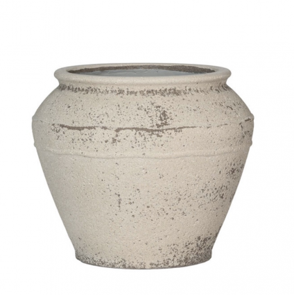 Eros L Chalk White Planter 21.26"