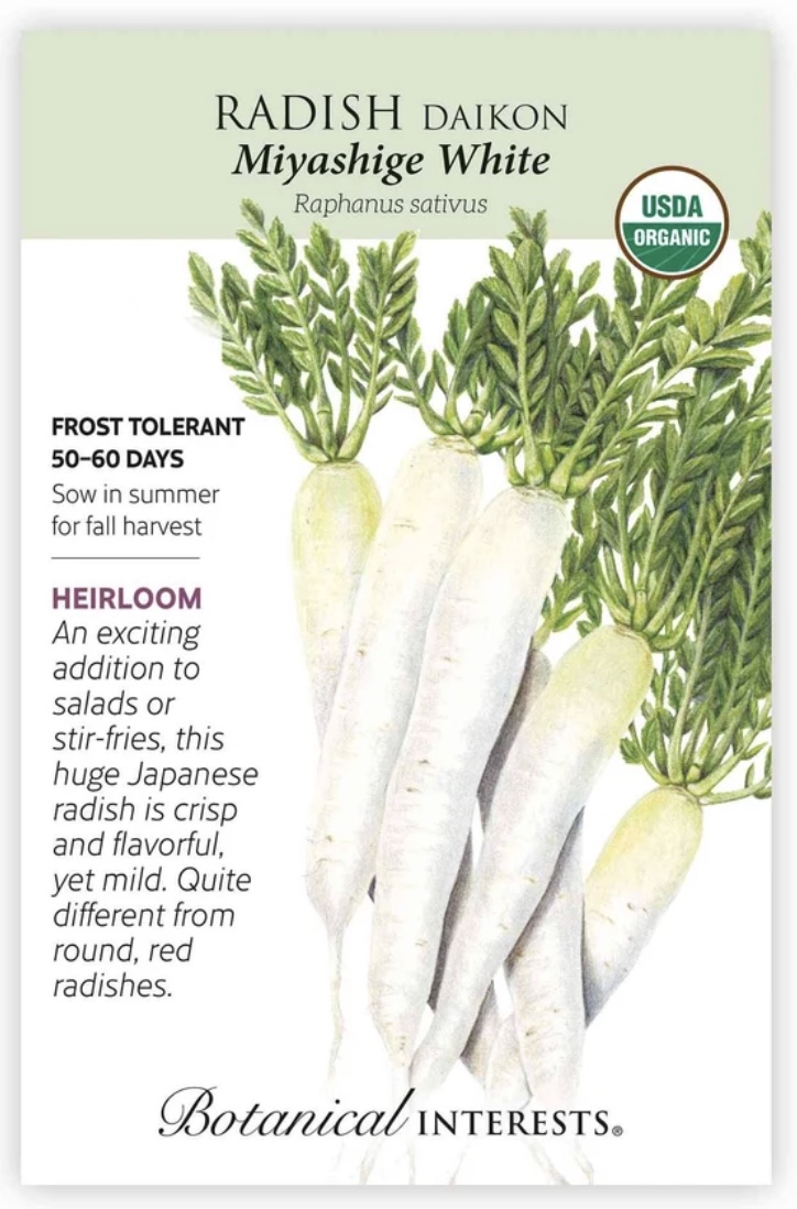 Organic Miyashige White Daikon Radish Seeds