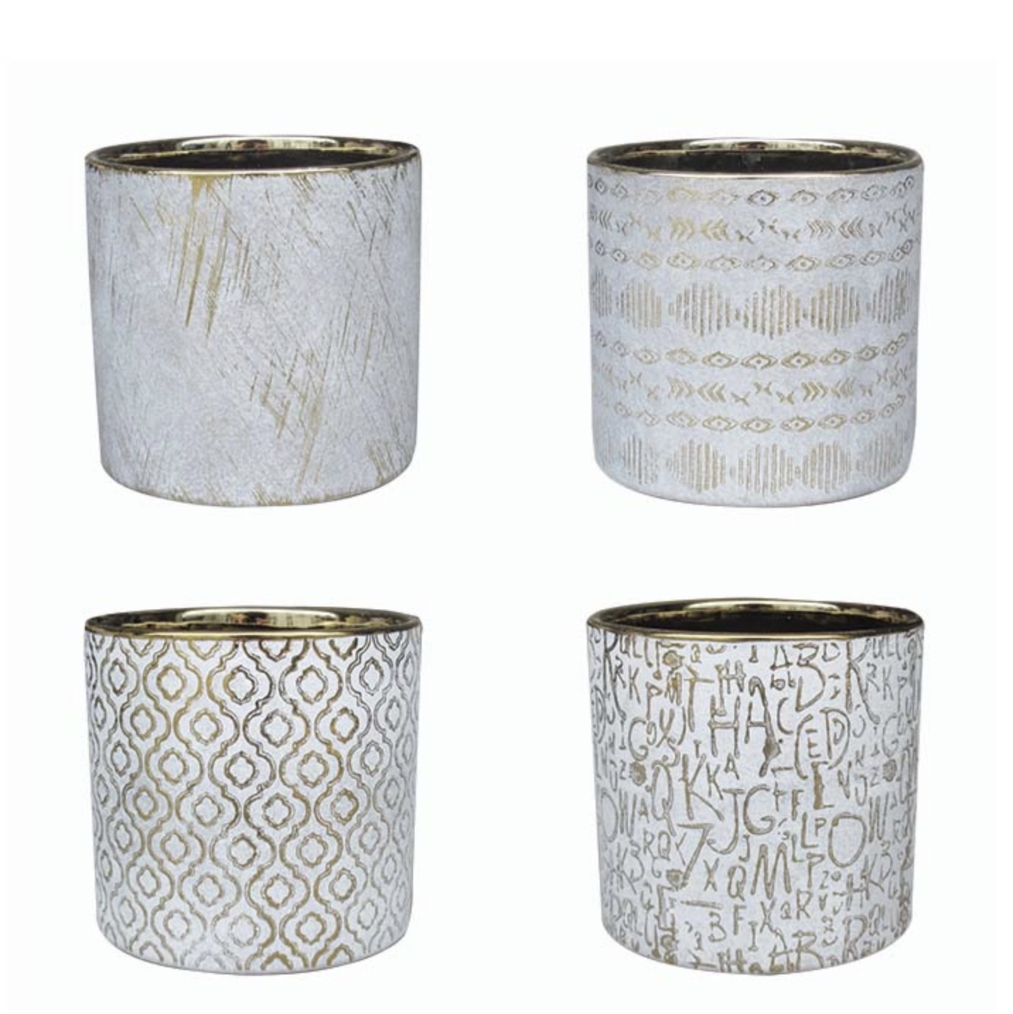 Light Golden Patterns Planter Assortment 5"