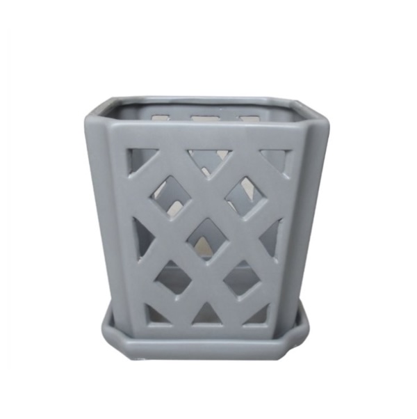 ORCHID POT, 7" FREMONT GREY