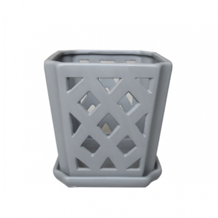 ORCHID POT, 7" FREMONT GREY