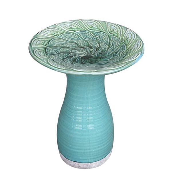 BIRDBATH, 20" FEATHERED FOUNTAIN