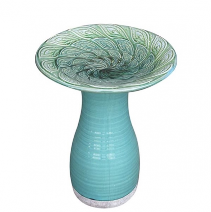 BIRDBATH, 20" FEATHERED FOUNTAIN