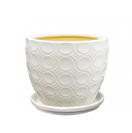 Cream Circle Kirkos Planter 8" 