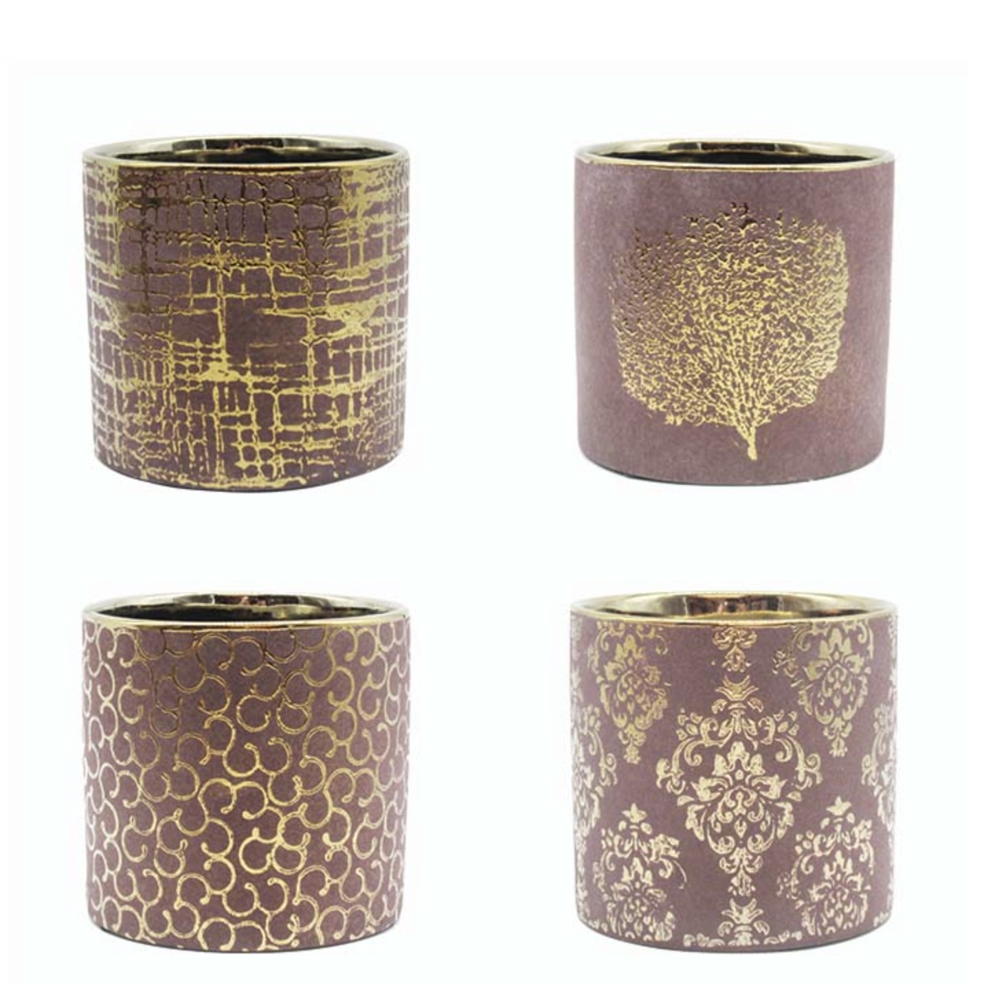 Dark Golden Patterns Planter Assortment 5"