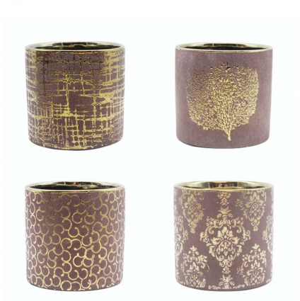Dark Golden Patterns Planter Assortment 5"