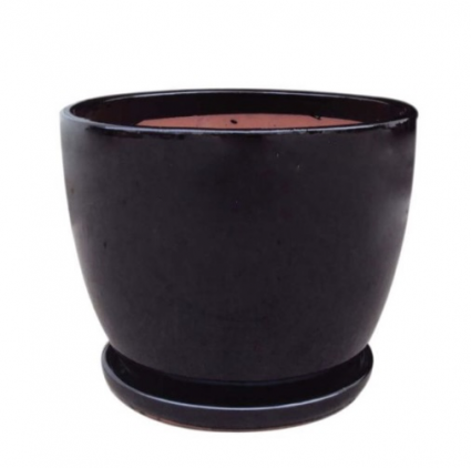 Black Jefferson Planter 12" 
