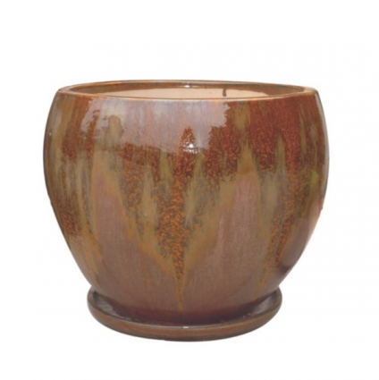Copper Linz Planter with Saucer 7"