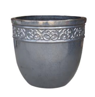 PLANTER, 11" TUCSON MATTE SILVER