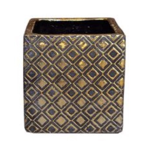 PLANTER, 5" TESSERA GOLD