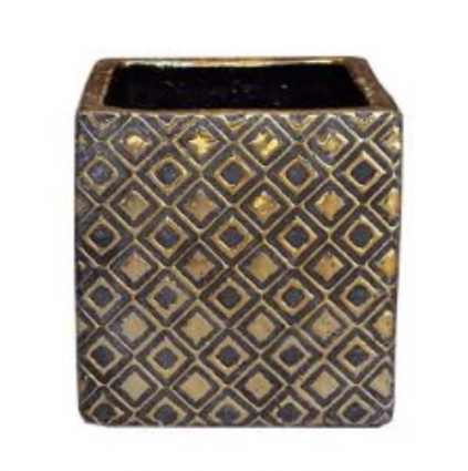PLANTER, 5" TESSERA GOLD