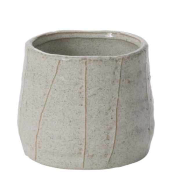 POT, MORGAN 5" X 4.5" OFF WHITE